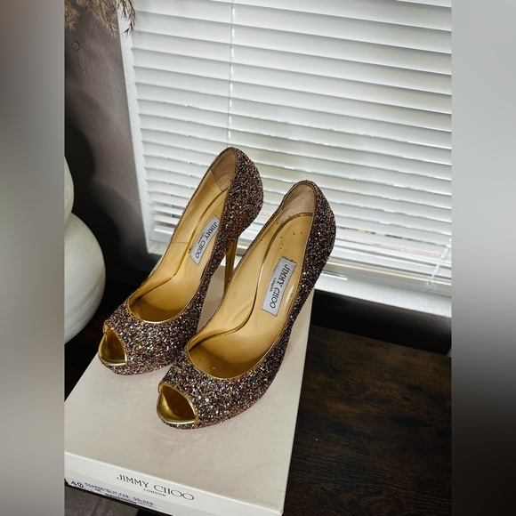 Jimmy Choo Glitter Heels. Size 40 - Picture 6 of 6